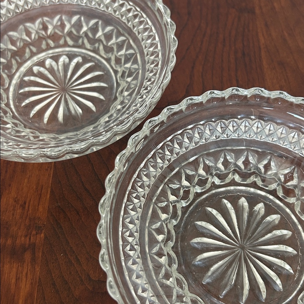 Pair of Vintage Glass Serving Bowls